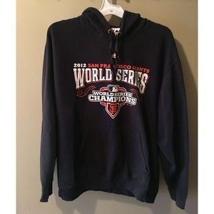 San Francisco Giants MLB Baseball Majestic Hoodie 2012 World Series Patch Sz XL